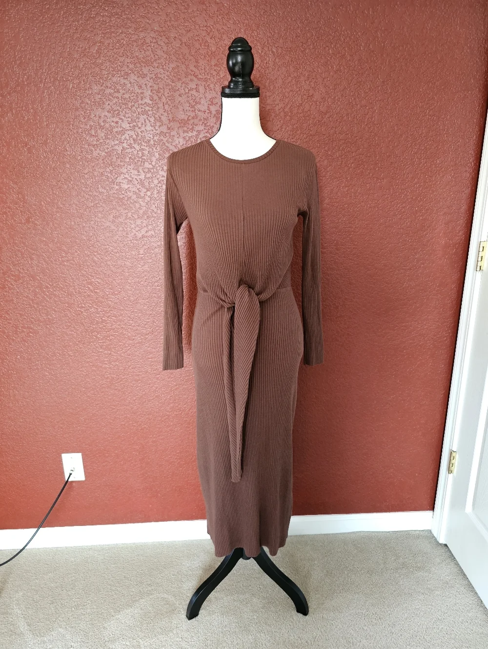 knit wrap dress Kiyonna Women's Plus Size Sweetheart Knit Wrap Dress with 3/4 Sleeves, Navy Blue, 0X main image 1